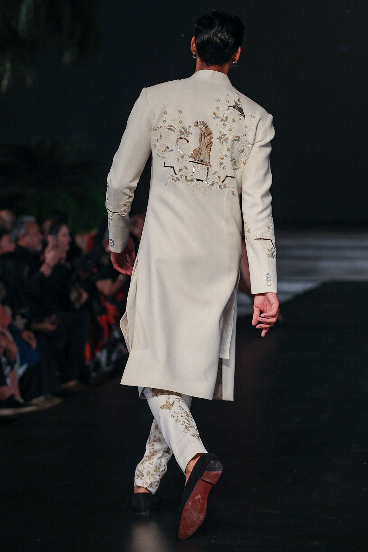 Ivory Matka Silk Embroidered Sherwani