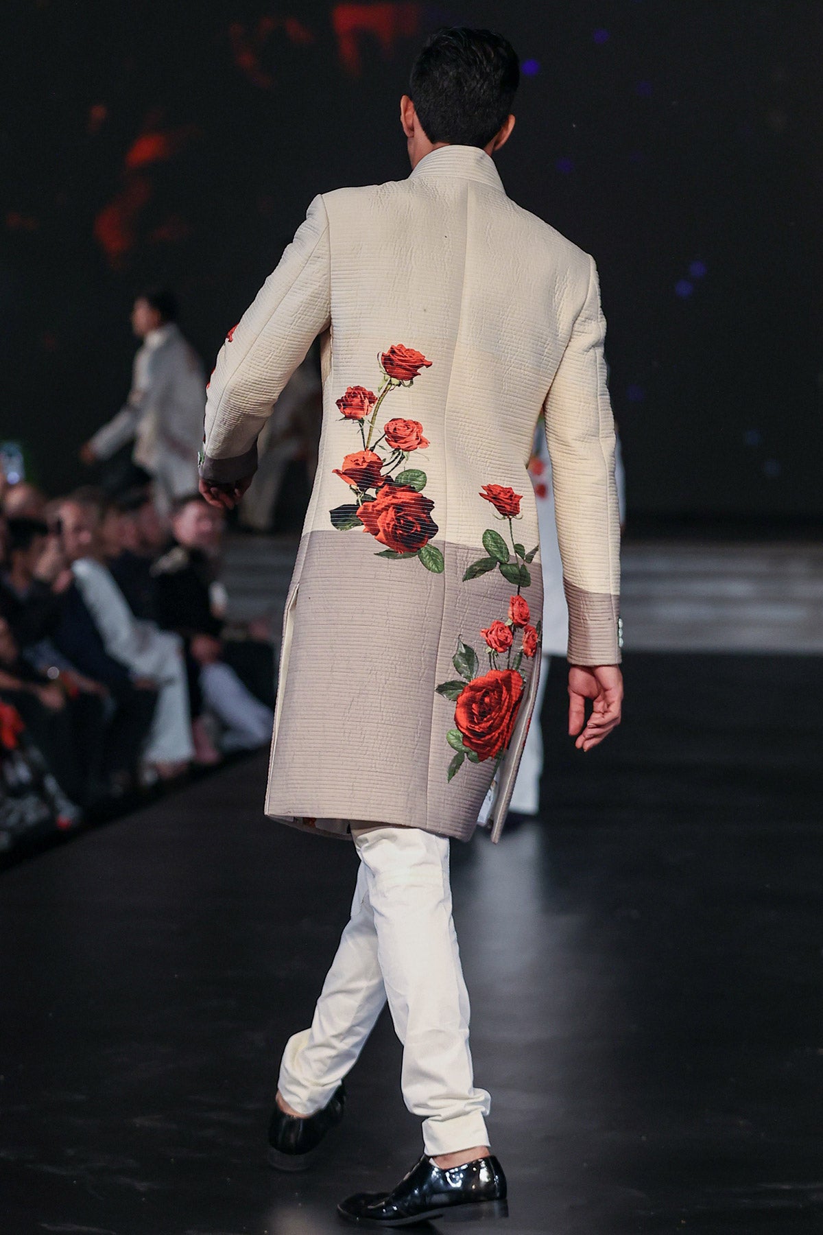 Printed Ivory Sherwani For Men