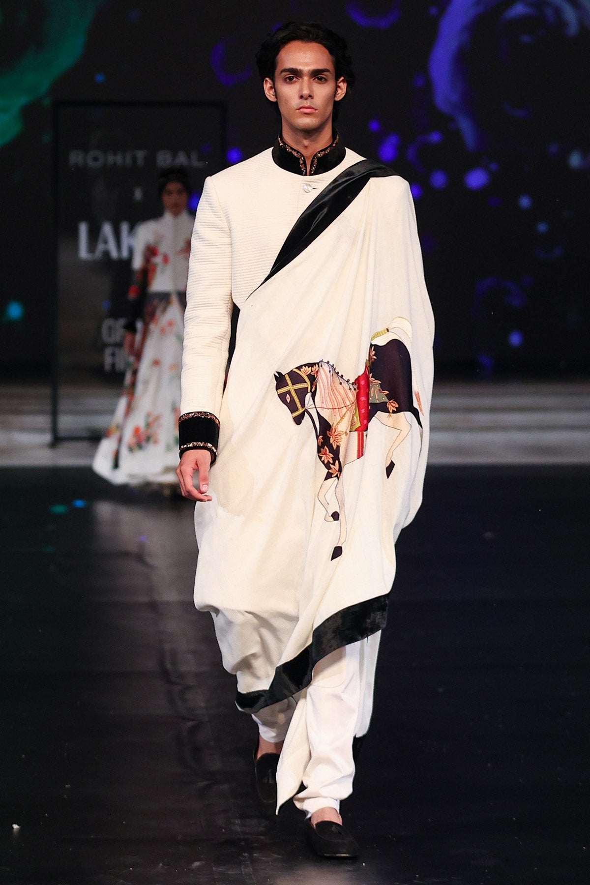 Ivory Silk Sherwani With Stole For Men