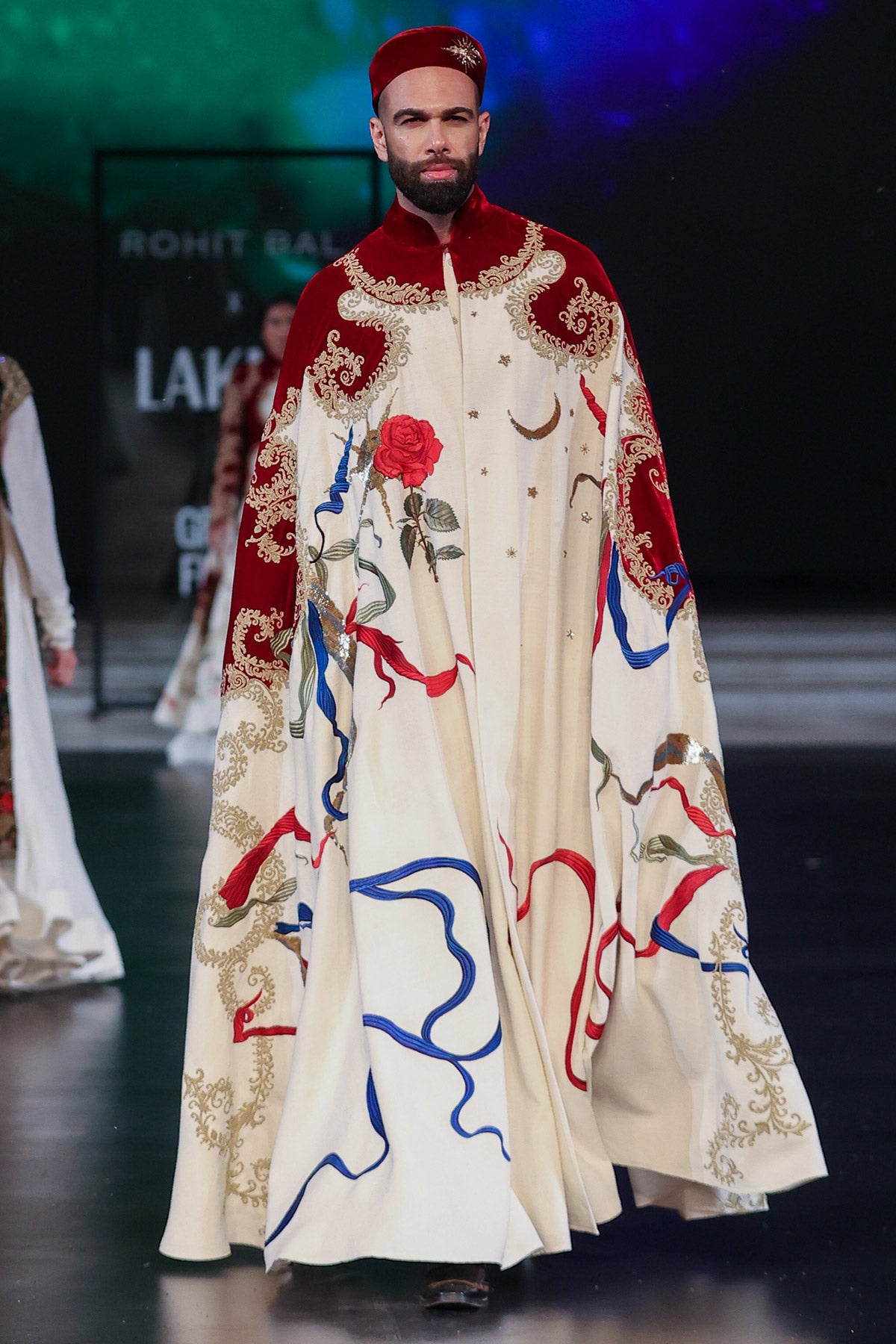 Hand-Embroidered Matka Silk Cape