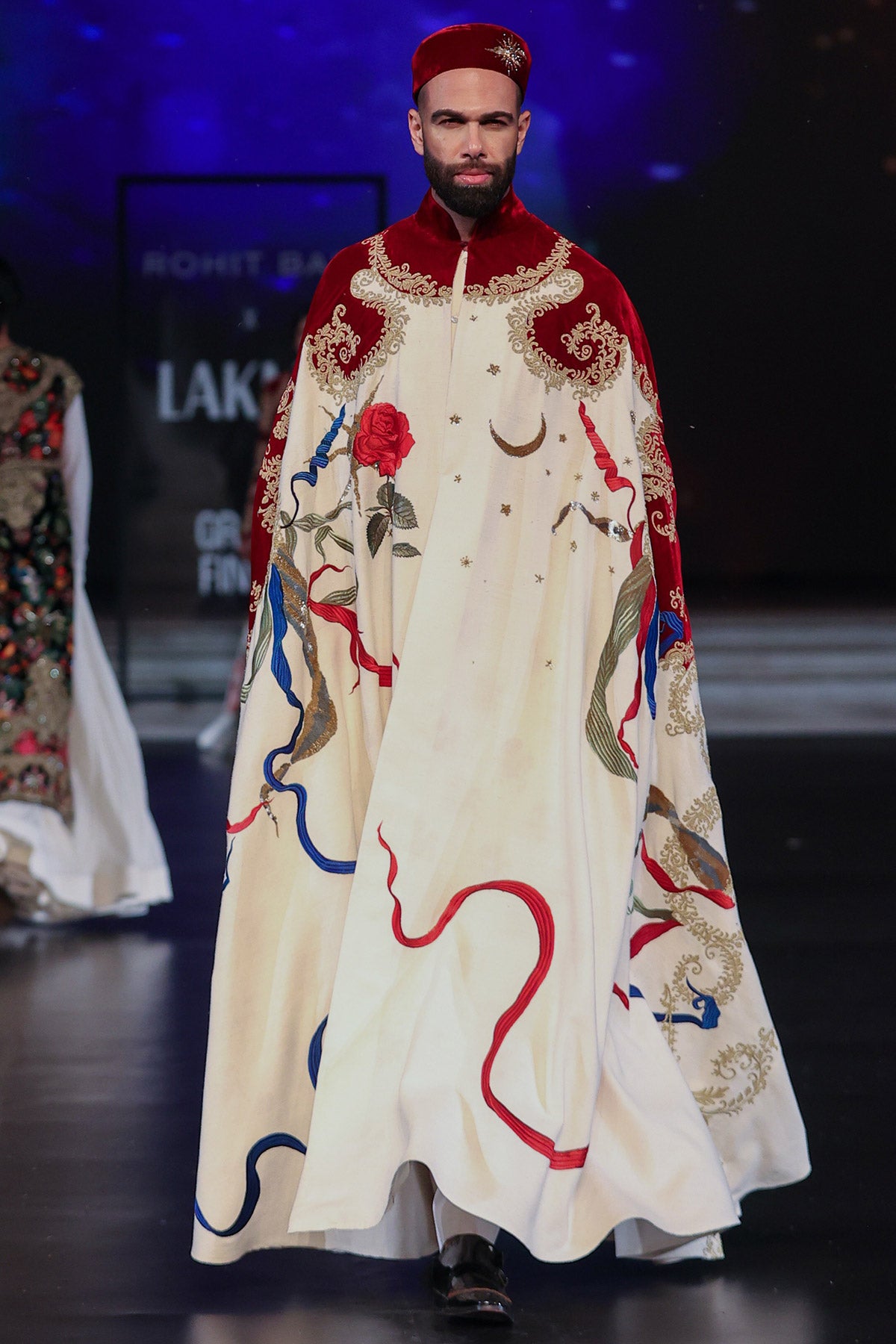 Hand-Embroidered Matka Silk Cape