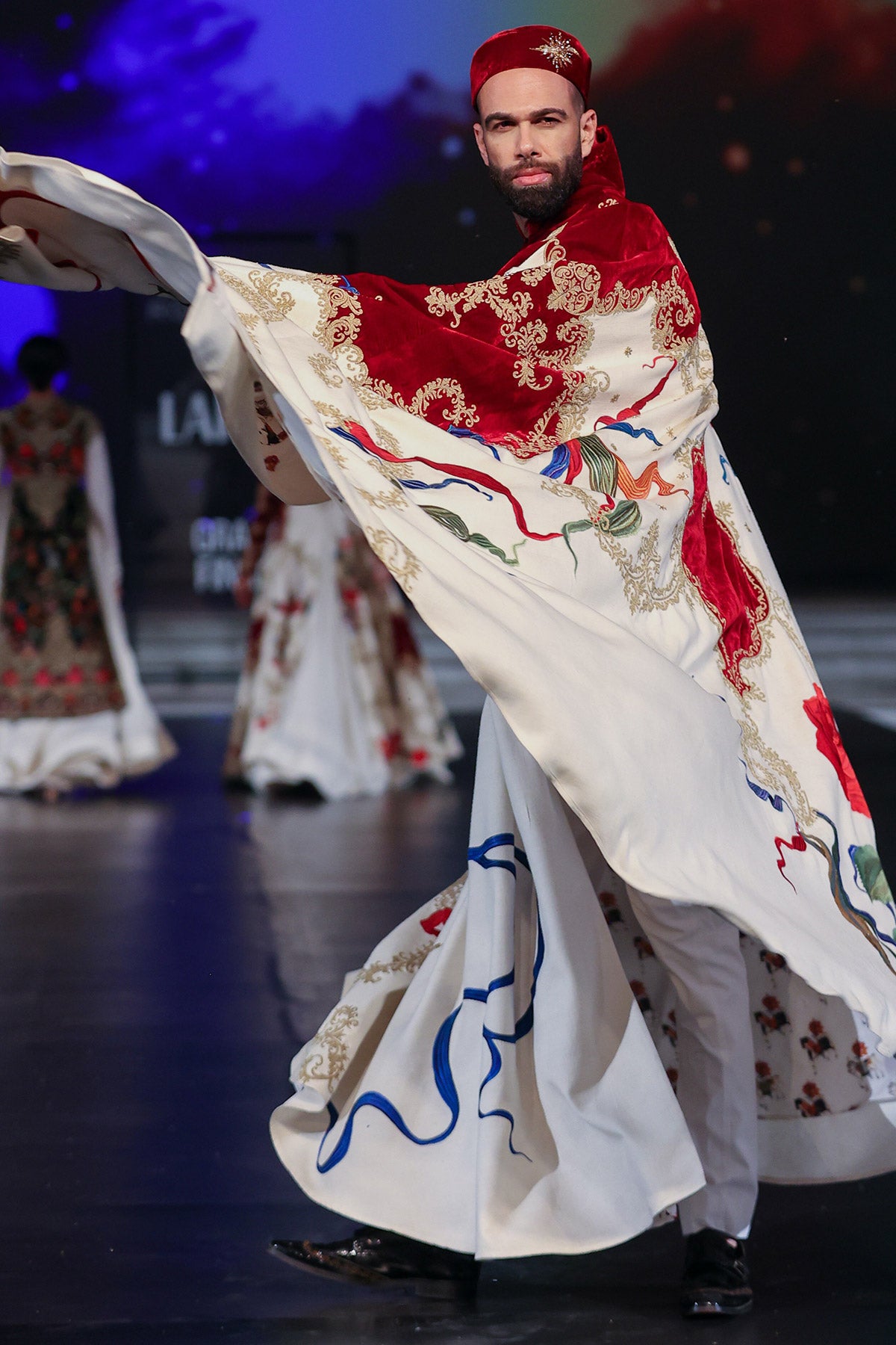 Hand-Embroidered Matka Silk Cape