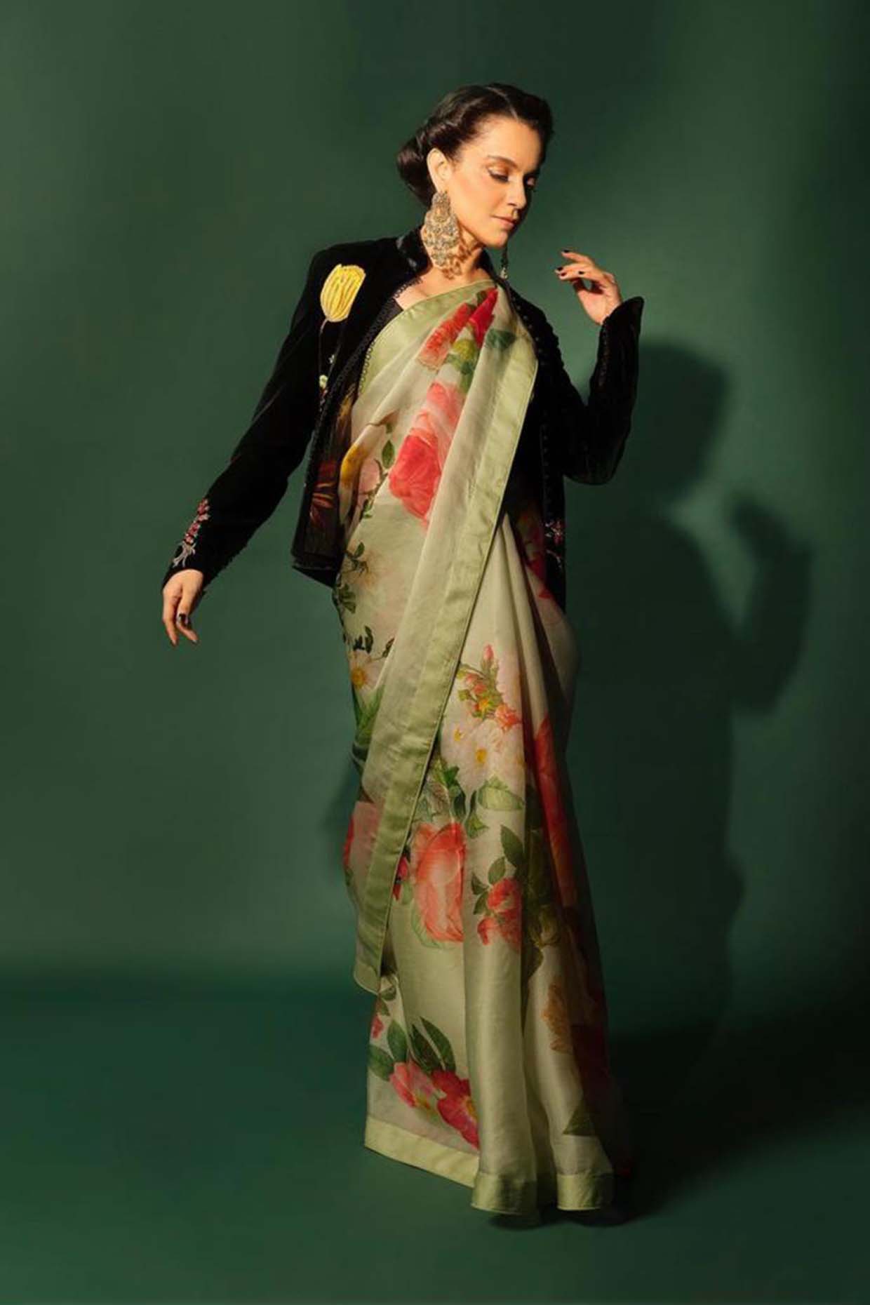 Women's Mint Green Organza Saree