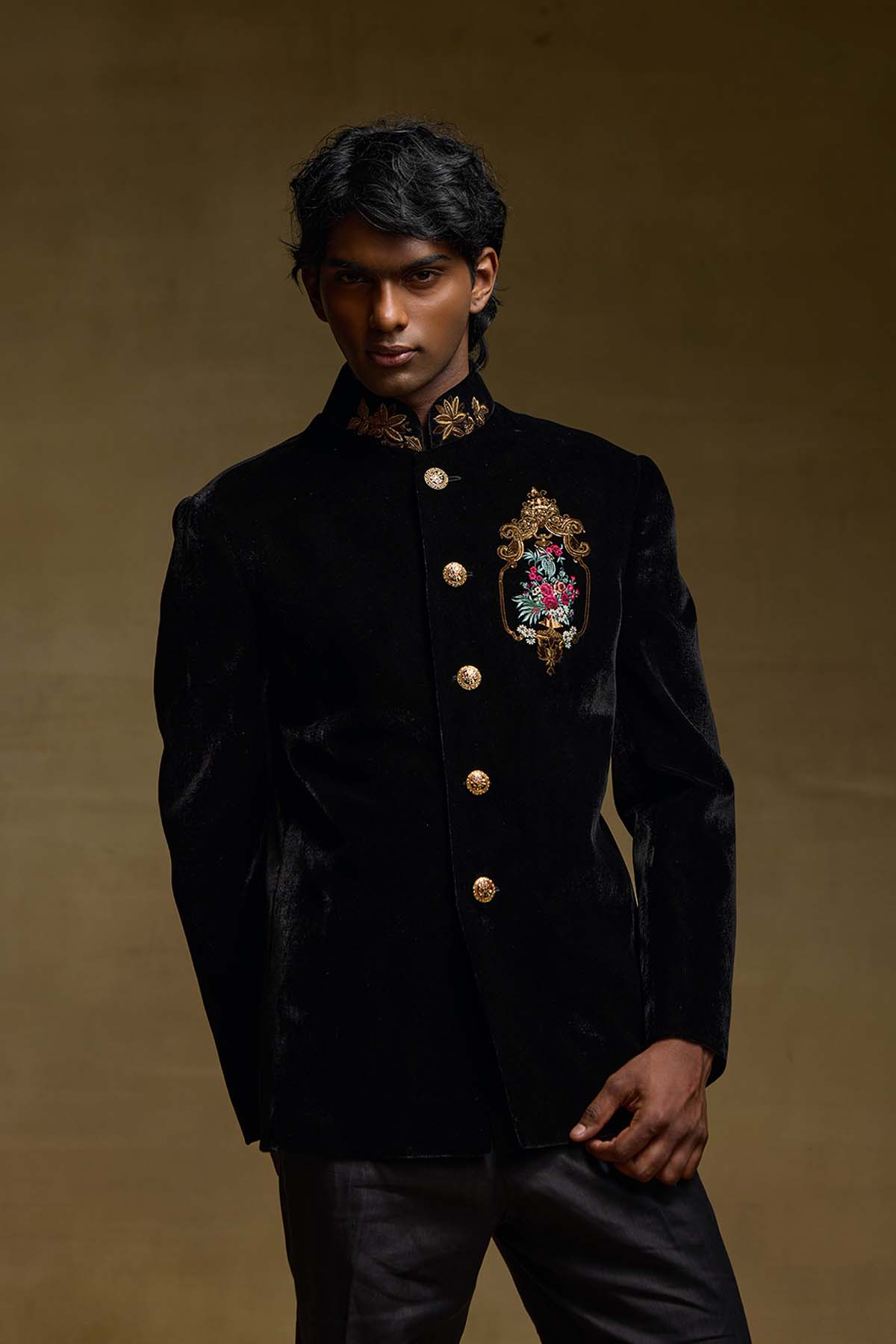 Silk Velvet Bandhgala