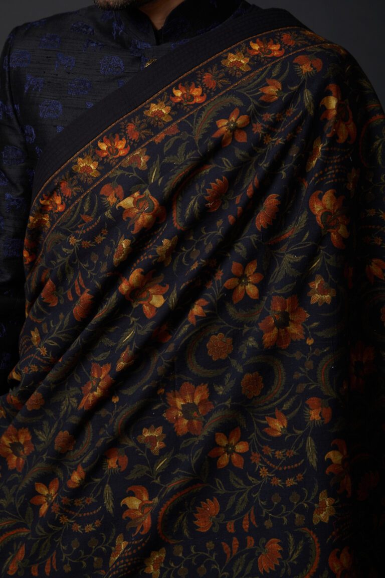 Indigo Blue Digital Printed Shawl