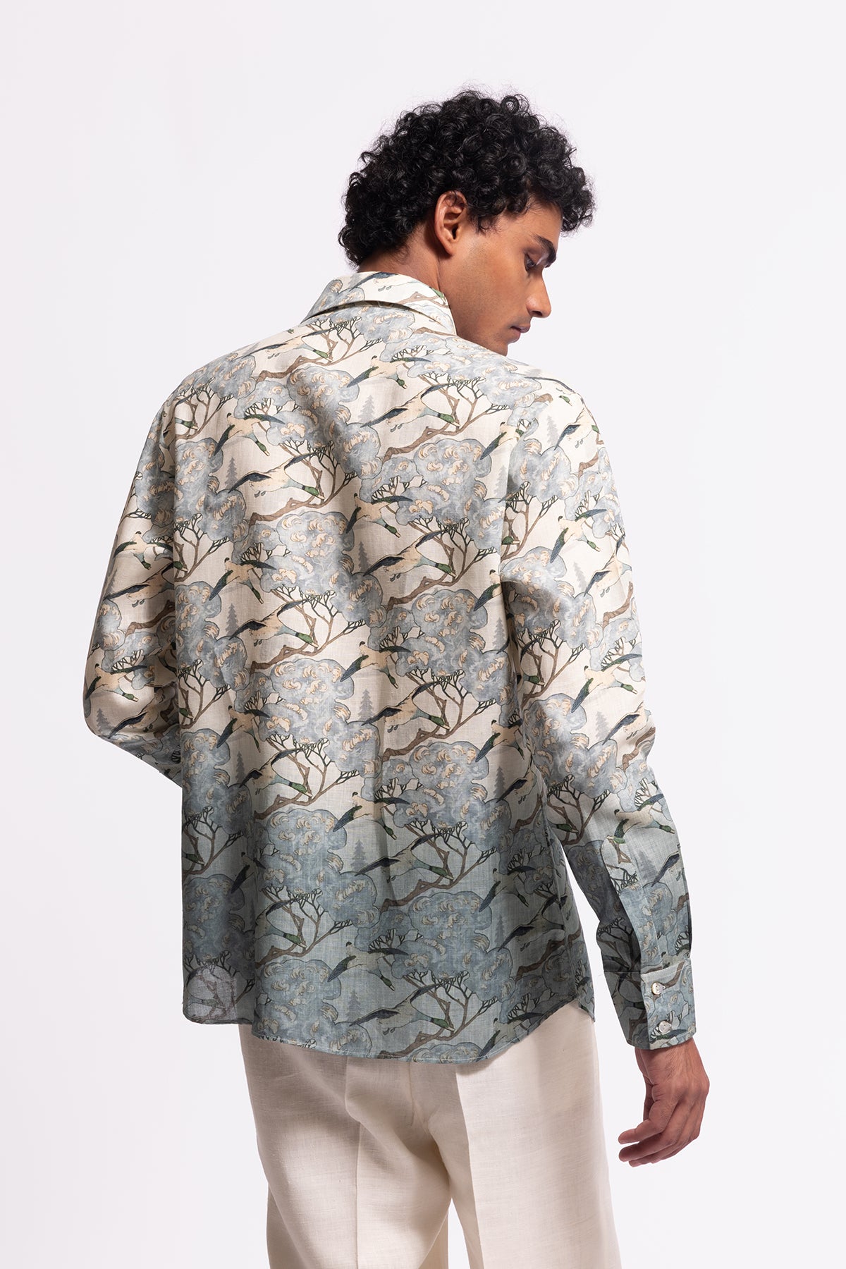 Men's Linen Printed Shirt