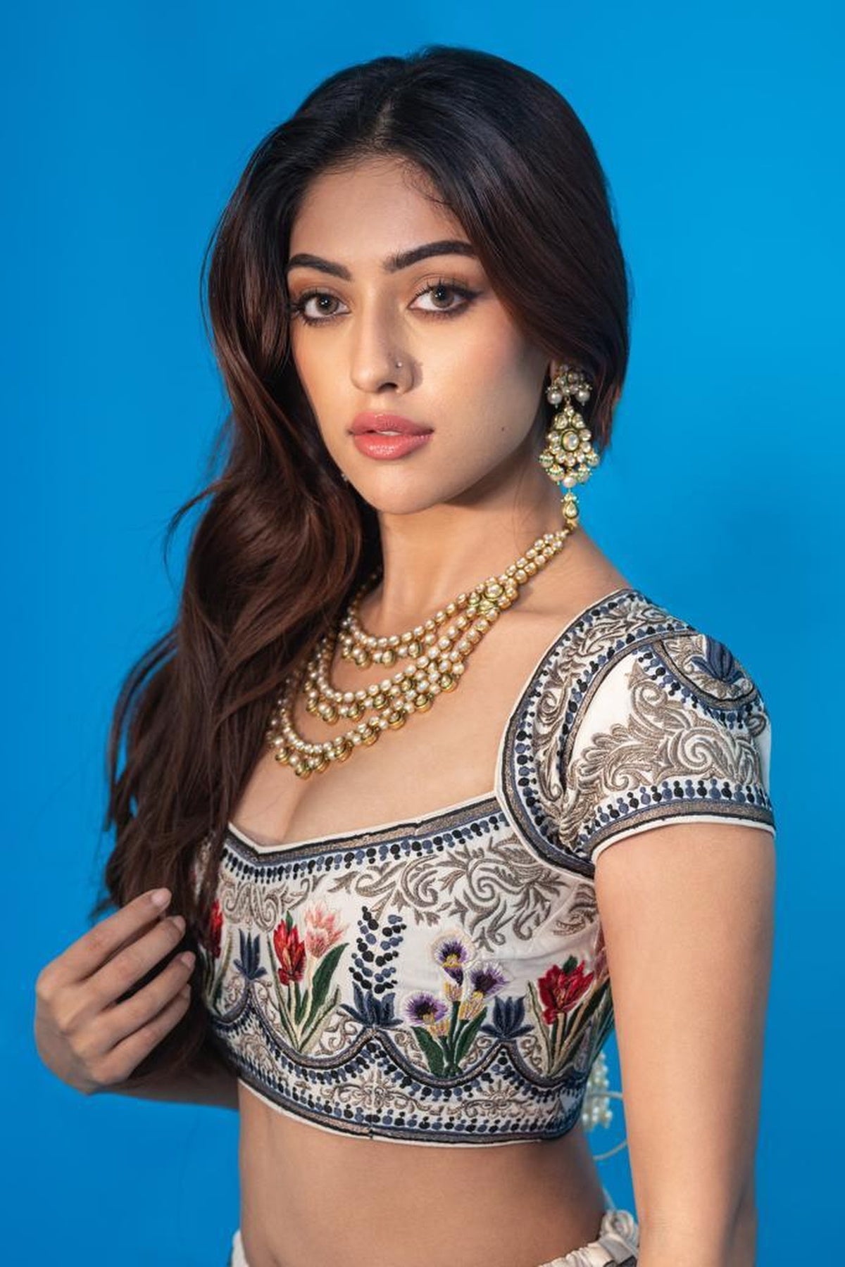 Elegant Ivory Chanderi Lehenga Set