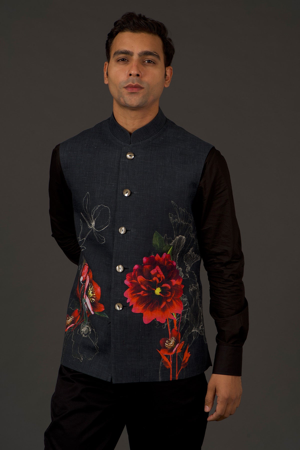 Men's Printed Nehru Jacket