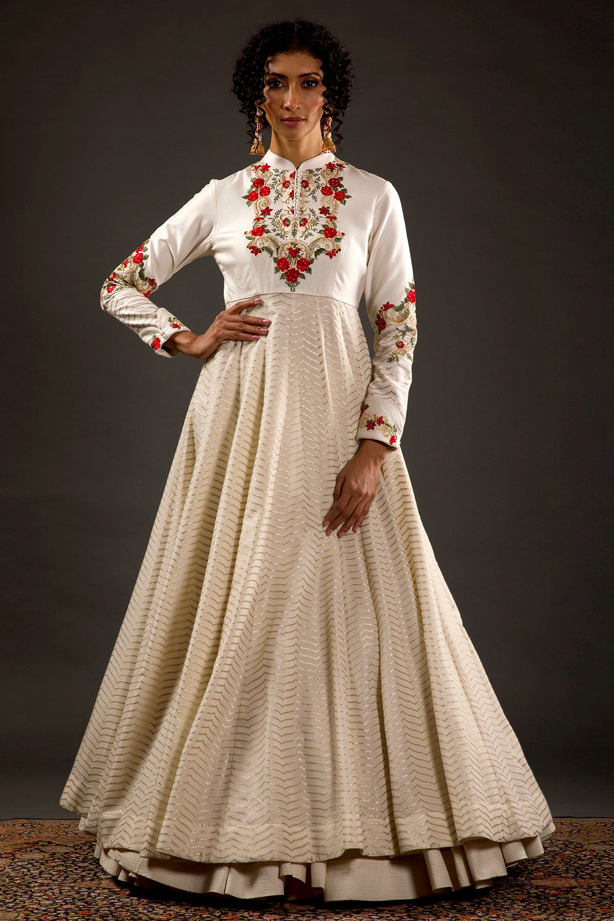 Embroidered Anarkali Set