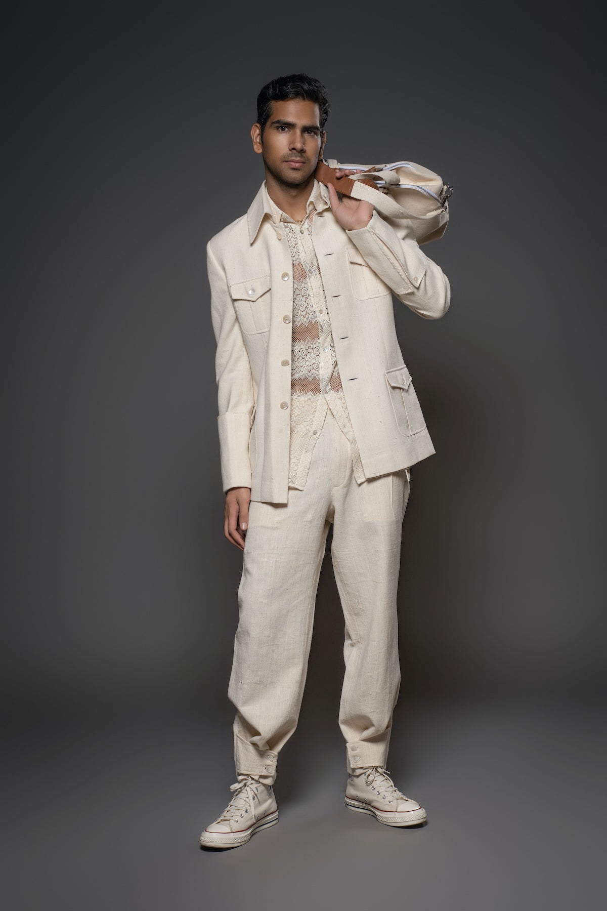 Balance By Rohit Bal Men Handloom Khadi Jacket