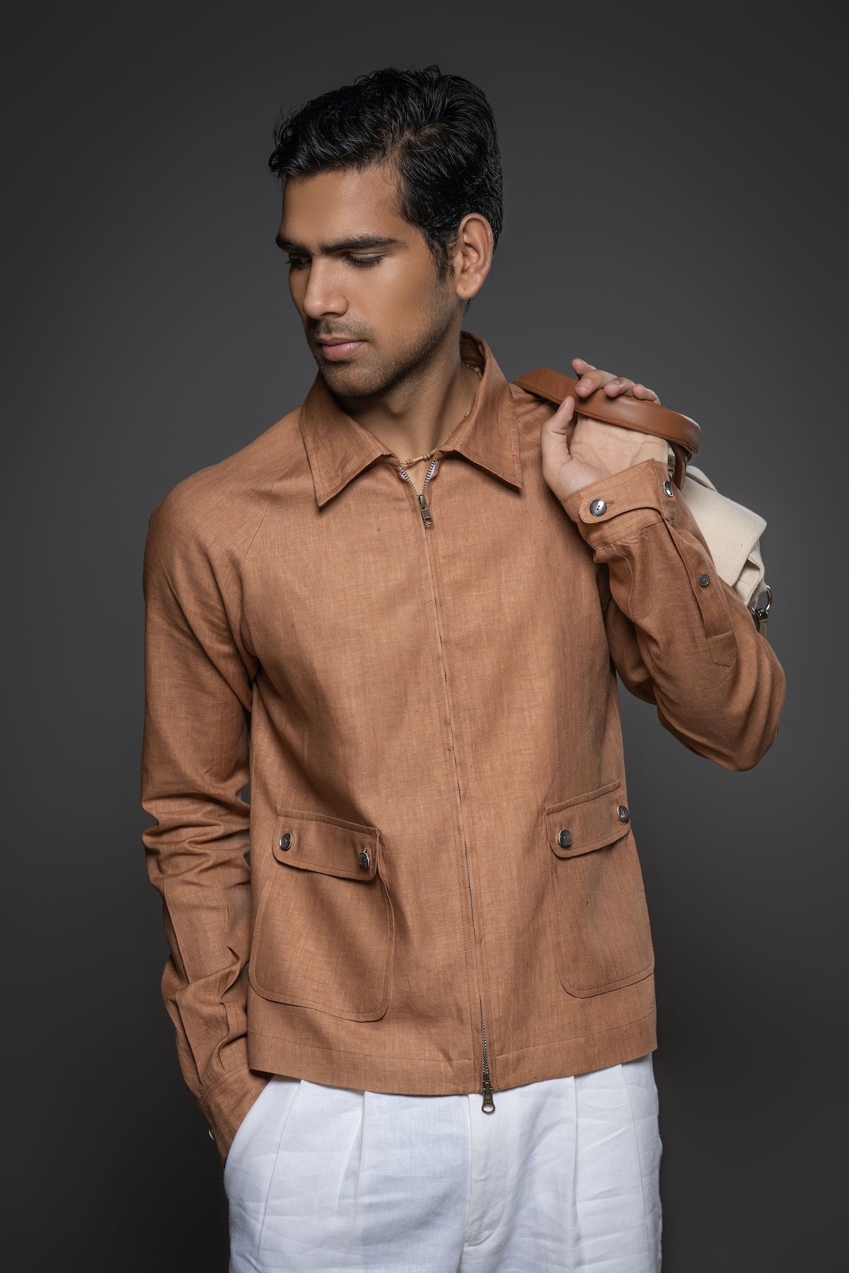 Balance By Rohit Bal Men Linen Jacket