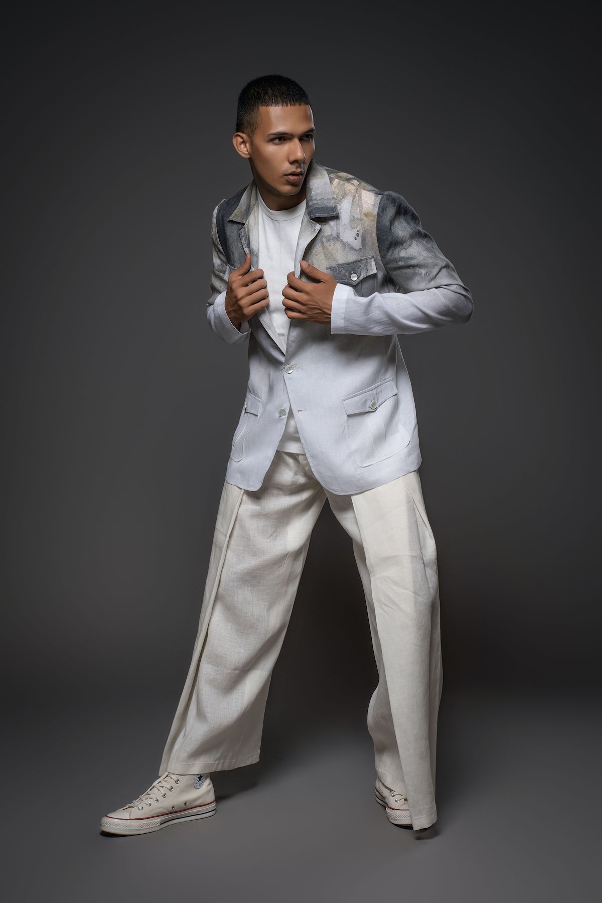 Balance By Rohit Bal Men Linen Printed Jacket