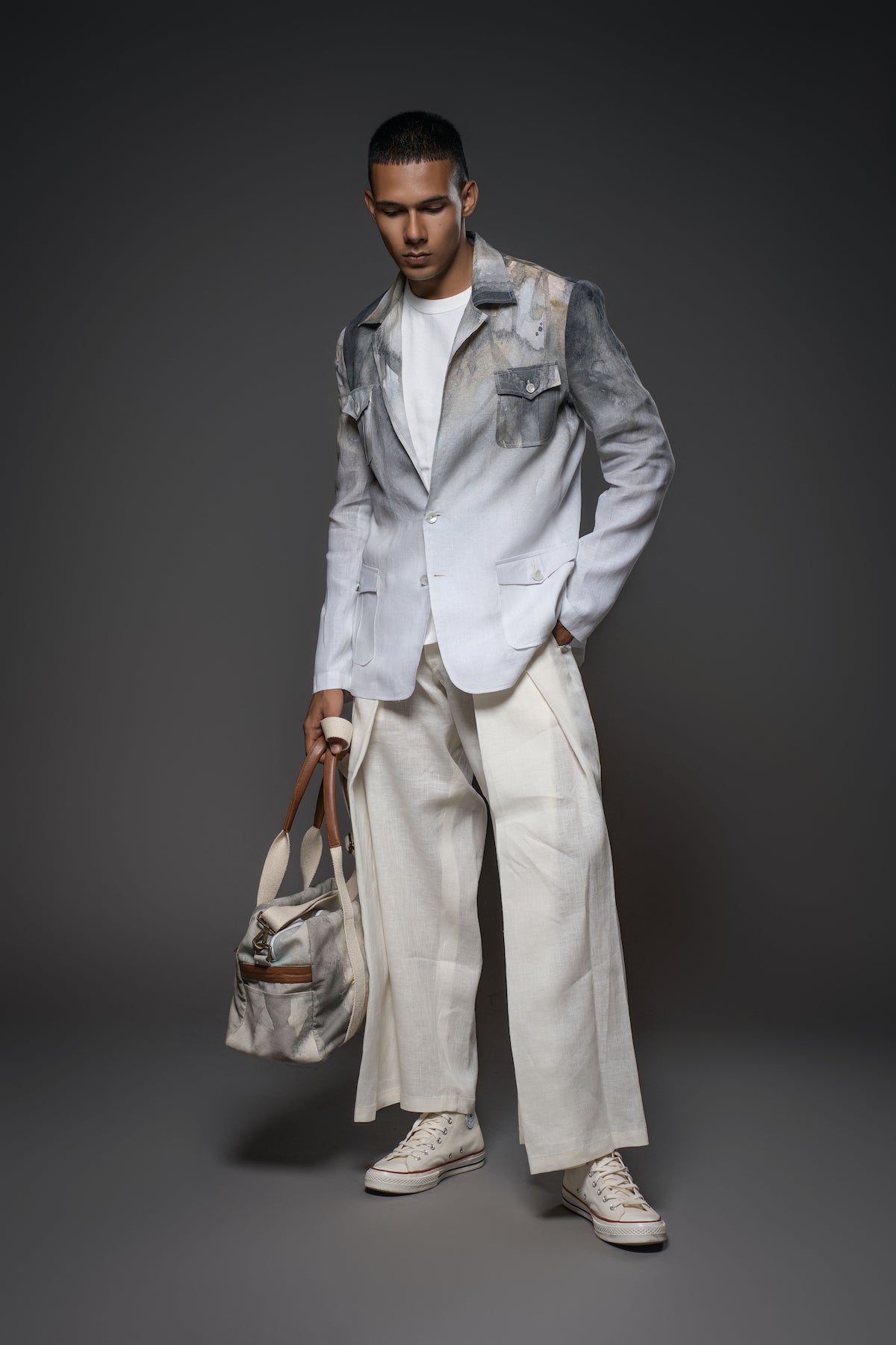 Balance By Rohit Bal Men Linen Printed Jacket