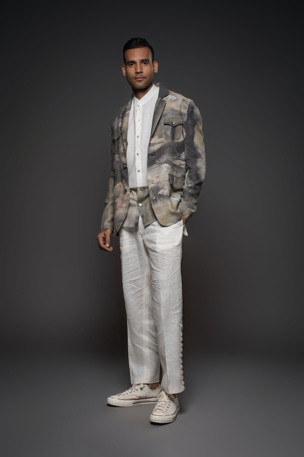 Balance By Rohit Bal Men Matka Silk Printed Jacket