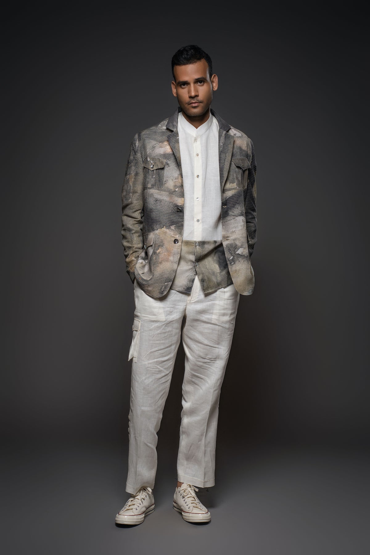 Balance By Rohit Bal Men Matka Silk Printed Jacket