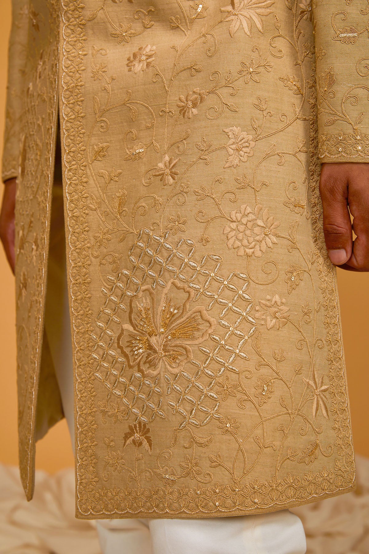 Men's Gold Sherwani