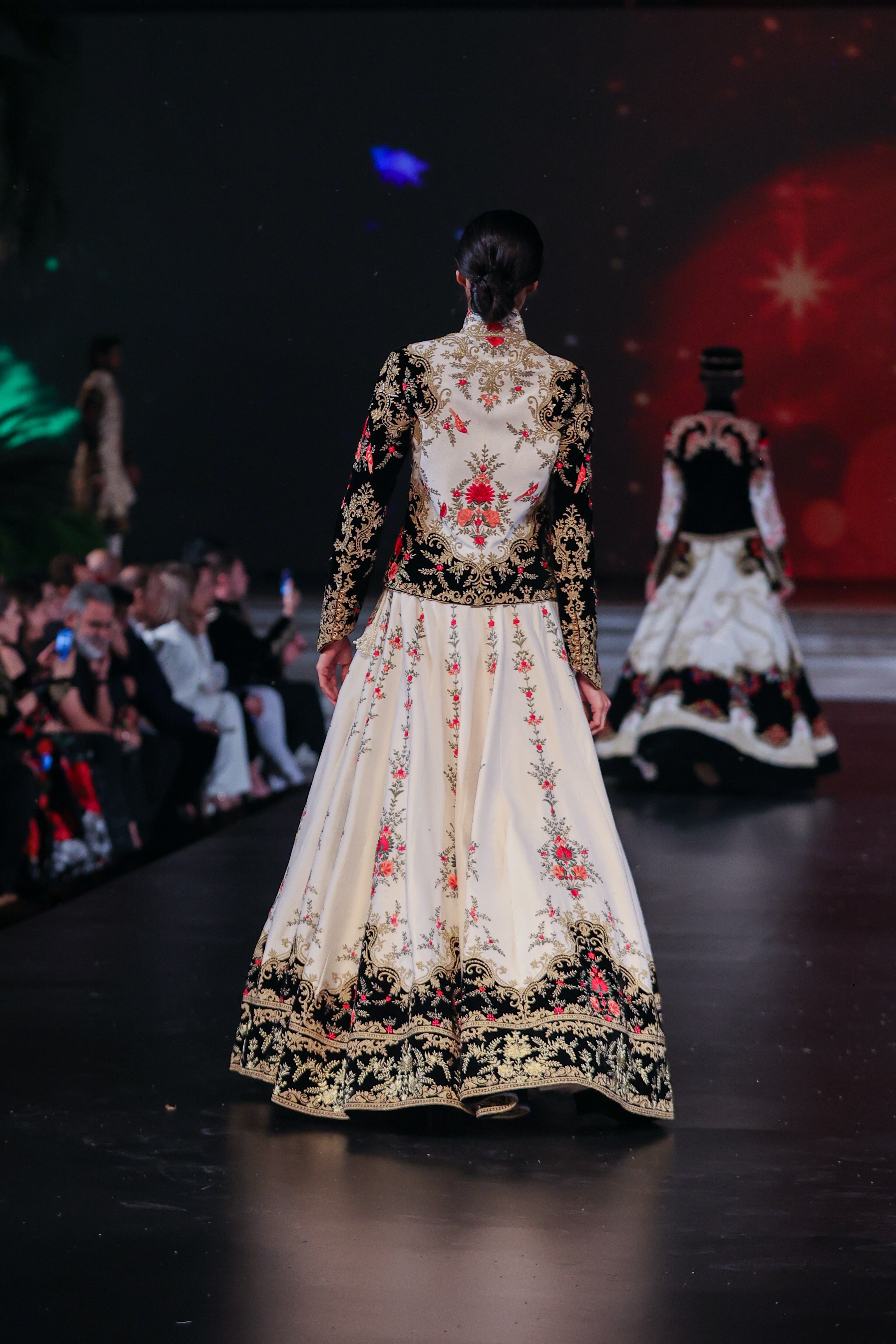 Elegant Matka Silk & Velvet Short Jacket & Skirt