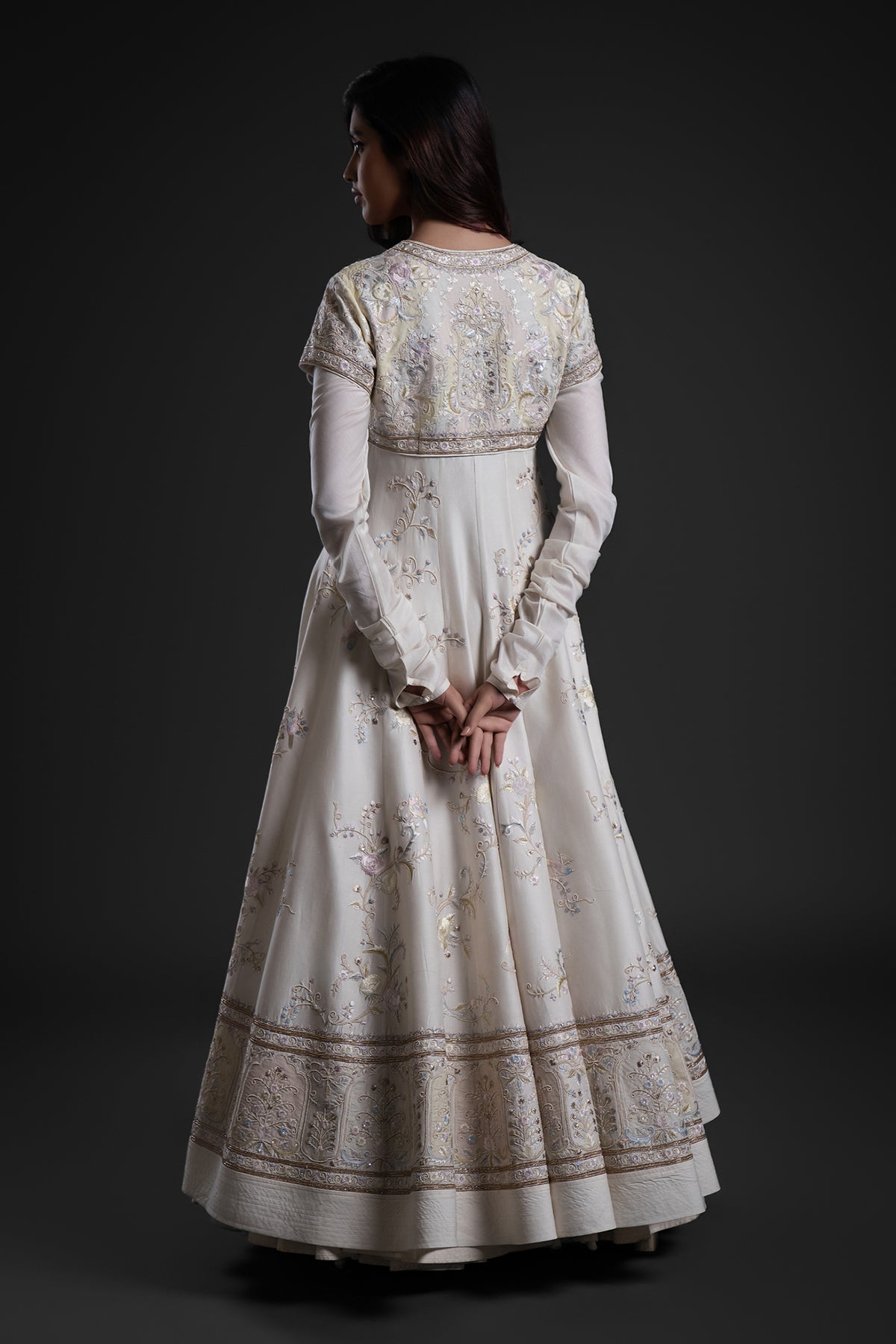 Anarkali Set In Chanderi & Organza