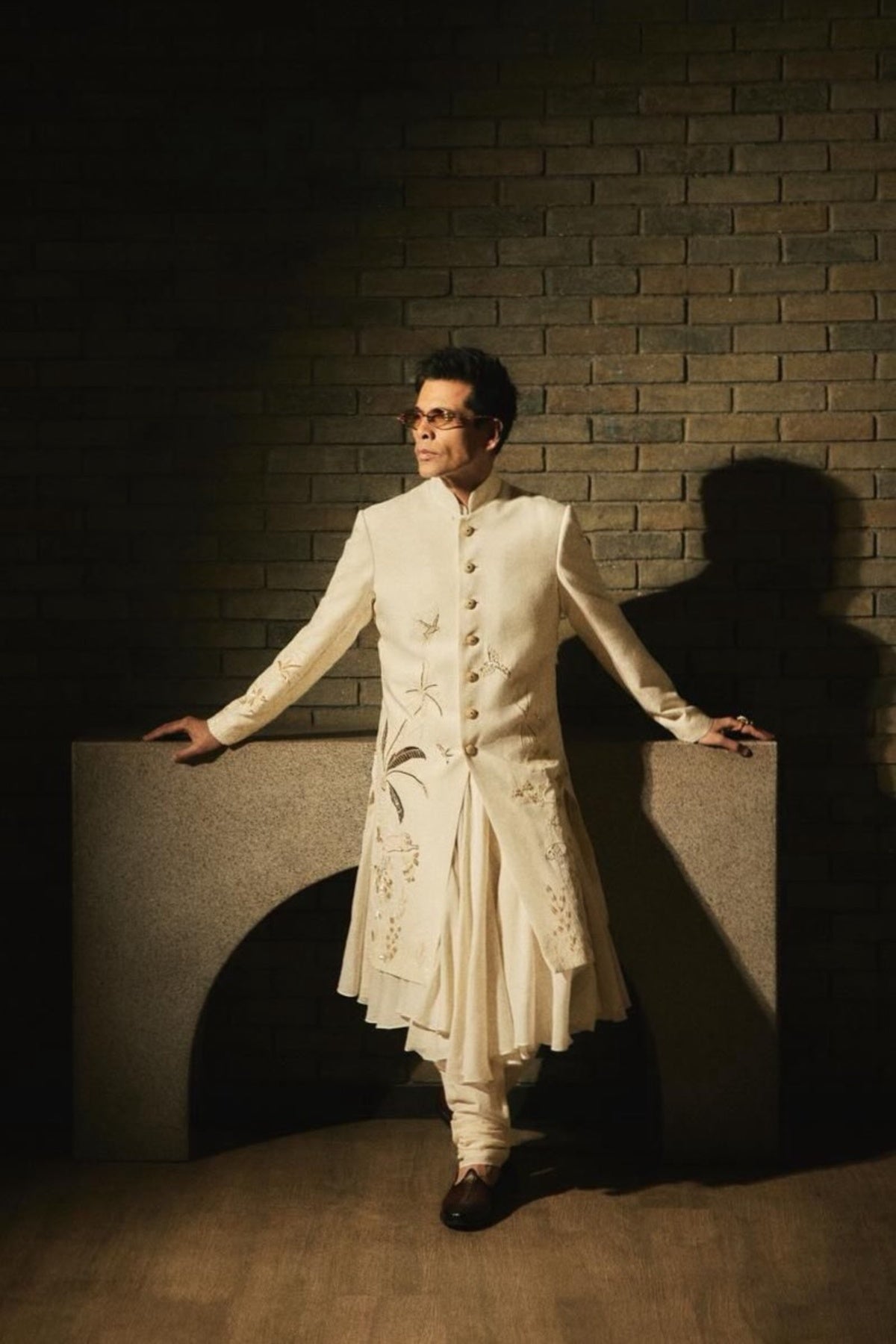 Men's Ivory Matka Silk Sherwani