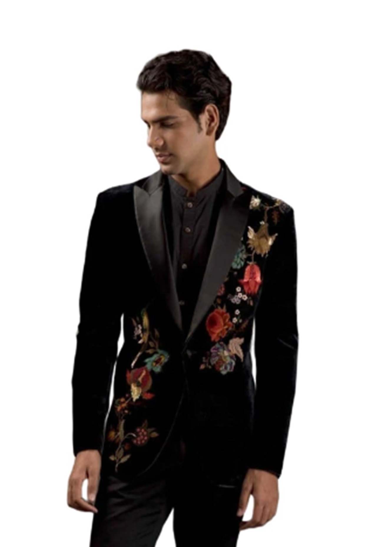 Men's Digital Printed Embroidered Tuxedo