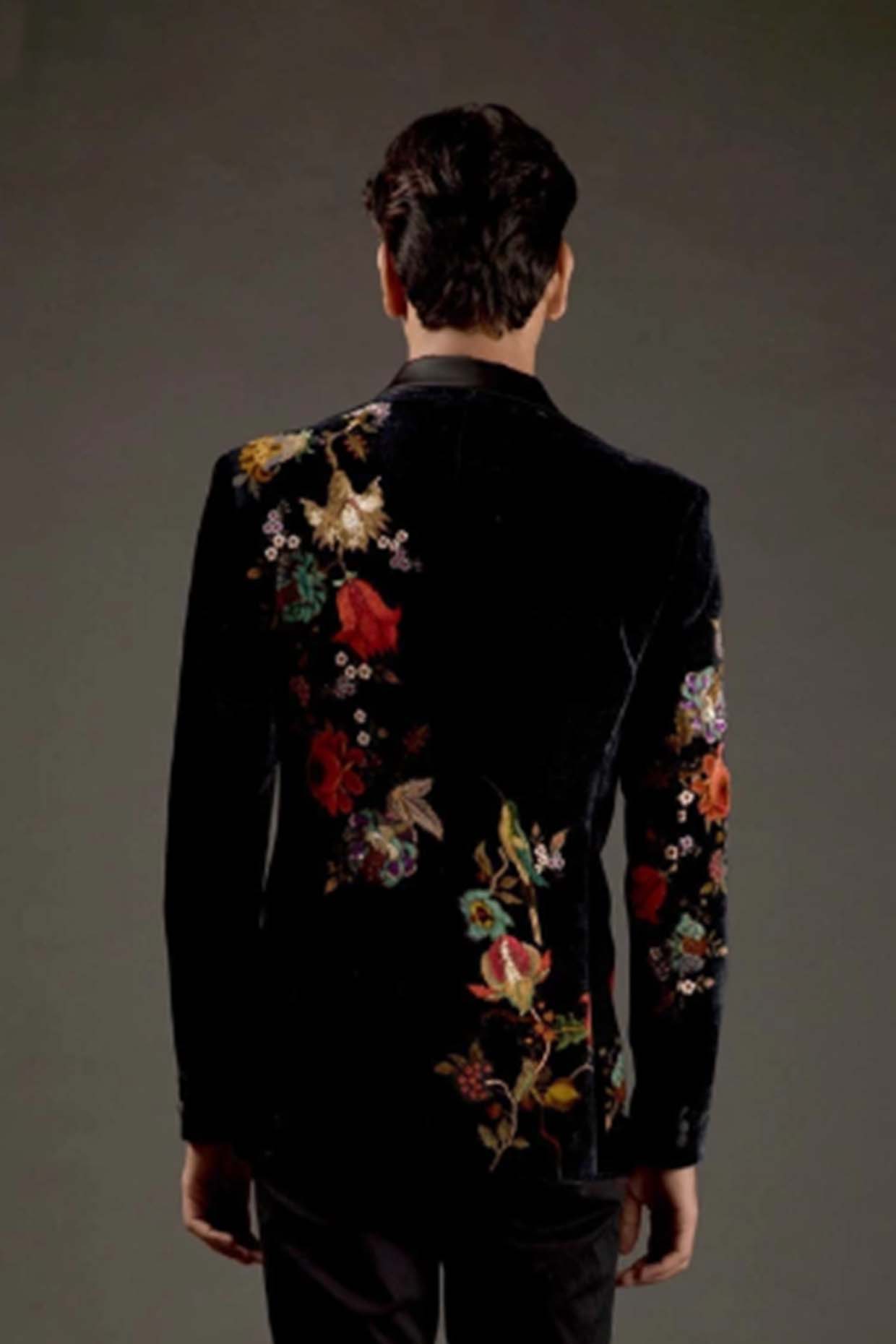 Men's Digital Printed Embroidered Tuxedo