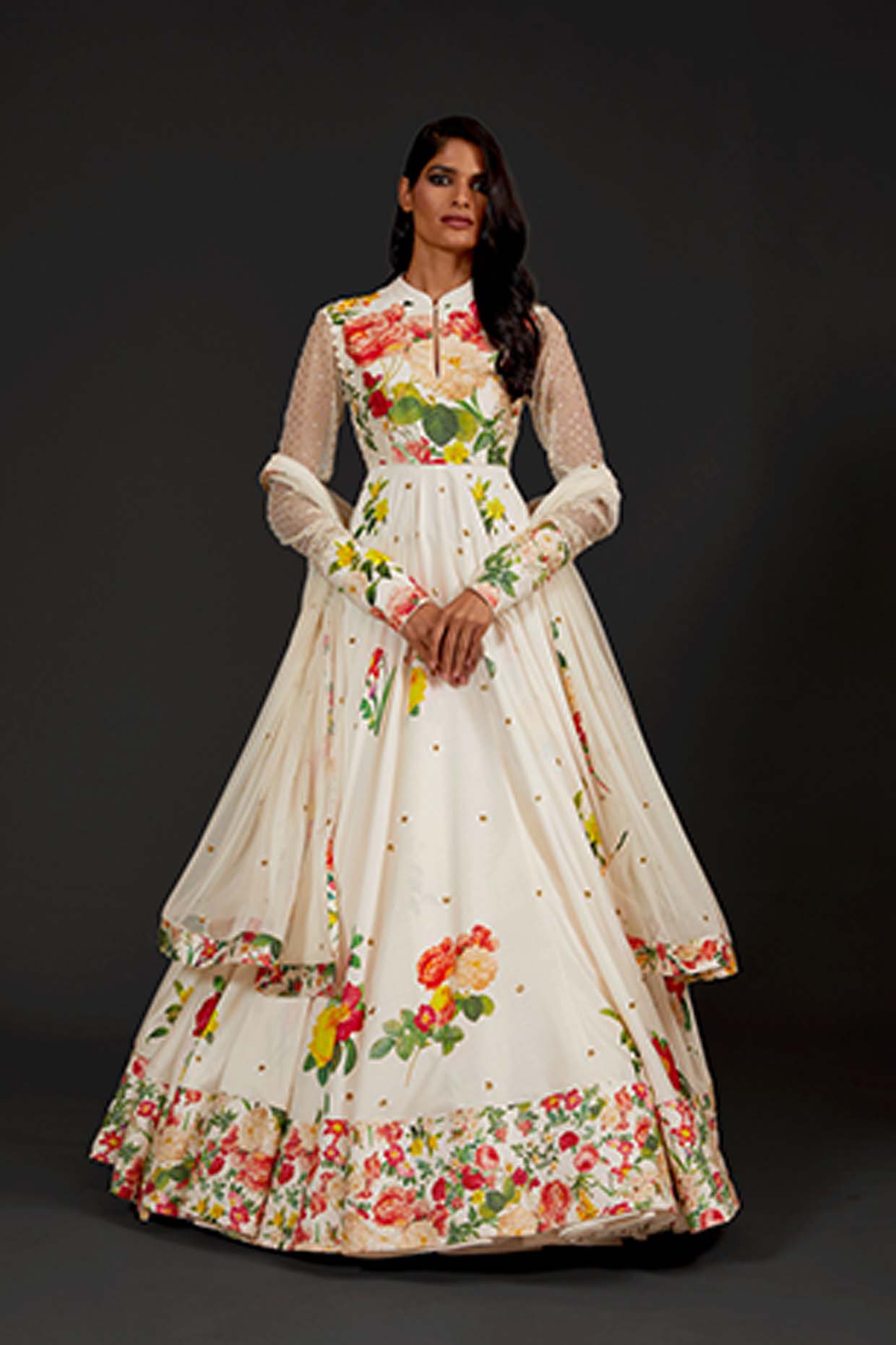 Women's Floral Multicolour Anarkali Set