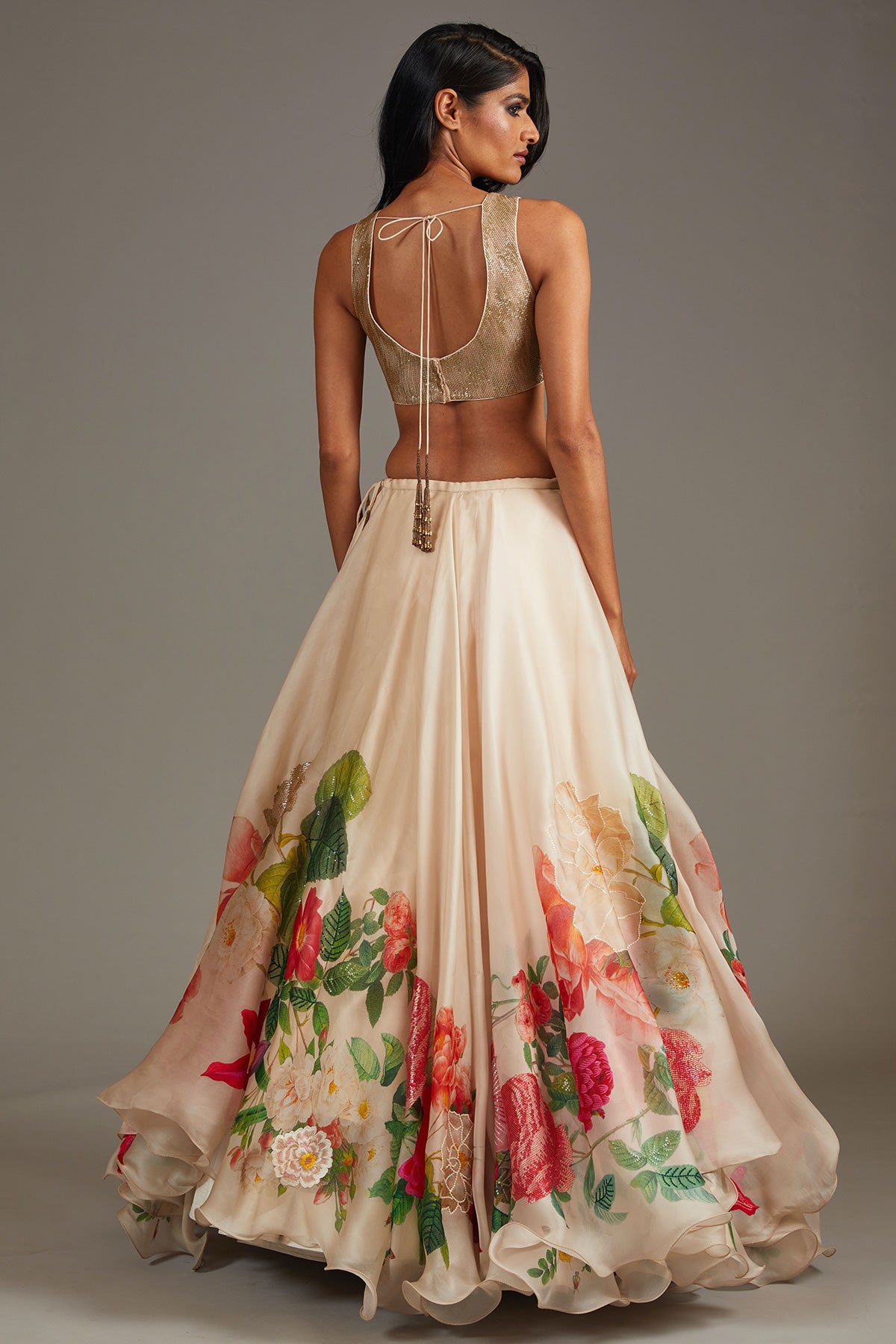 Ivory Organza Lehenga Set