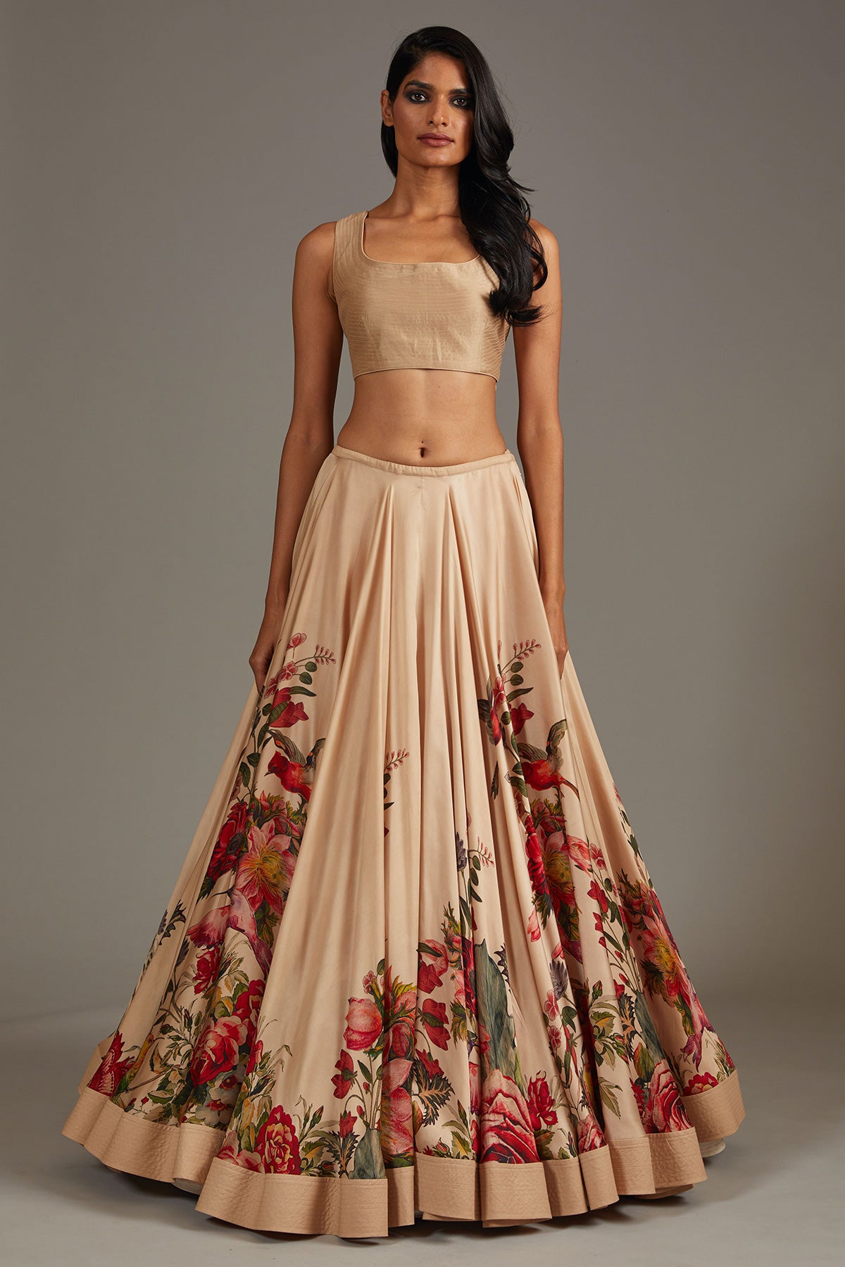 Satin Lehenga With Silk Chanderi Blouse