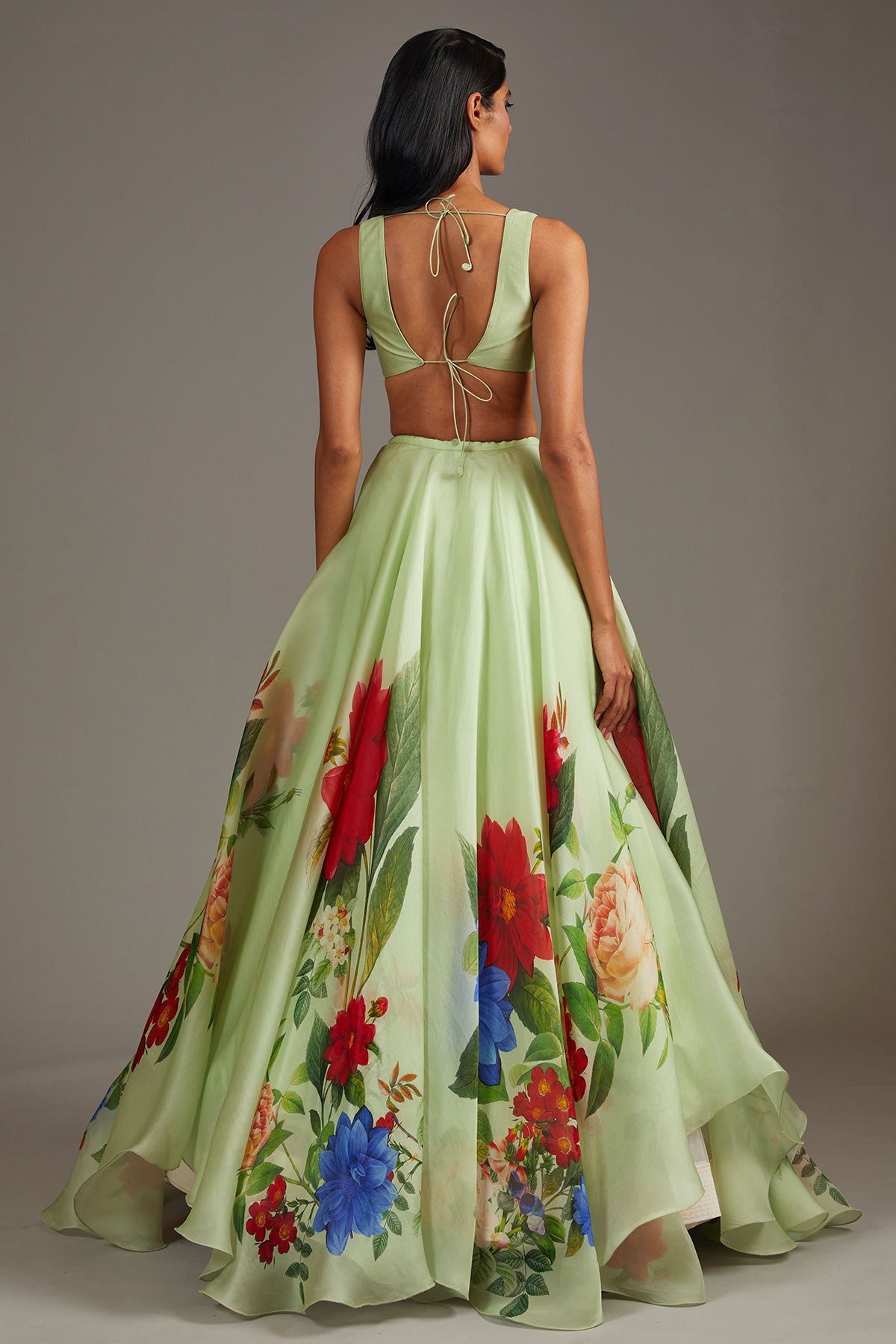 Mint Green Organza Lehenga Set