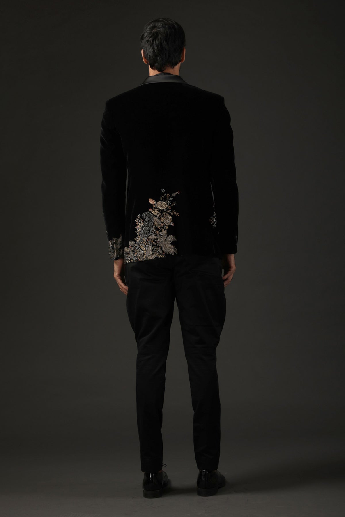 Black Embroidered Tuxedo