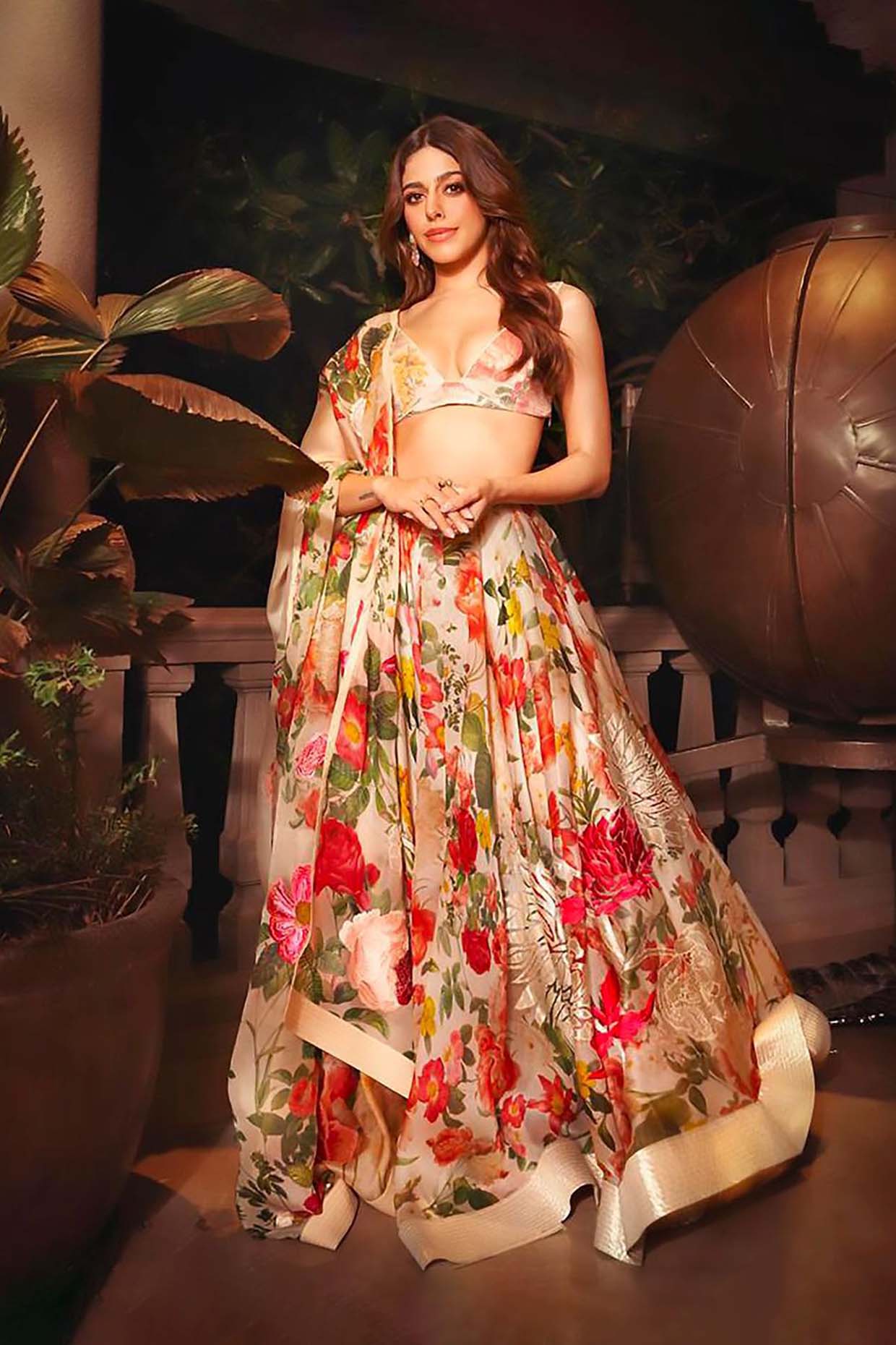 Women's Ivory Organza Lehenga Set