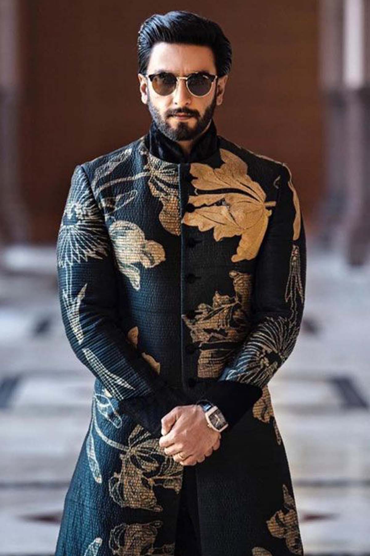 Black Embroidered Sherwani