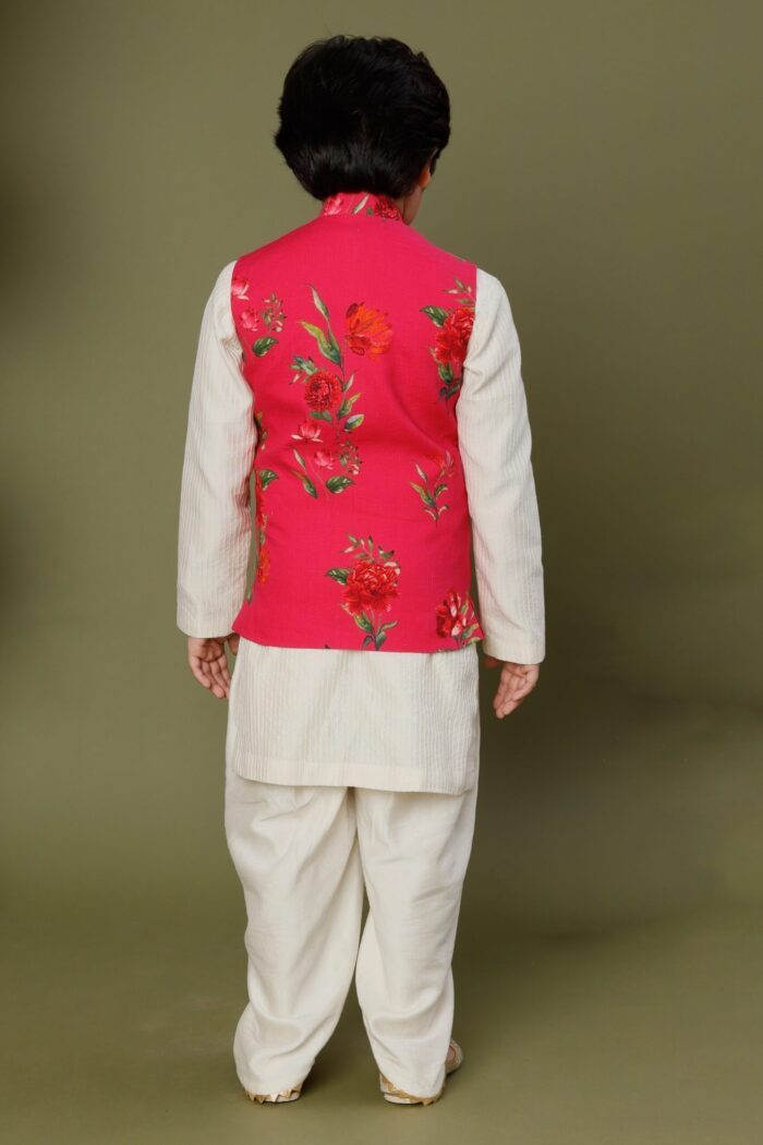 FUCHSIA FLORAL PRINTED BUNDI - Image 2