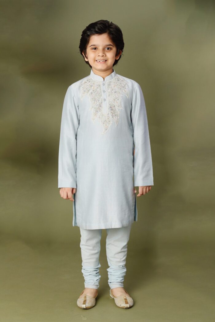 POWDER BLUE EMBROIDERED KURTA SET