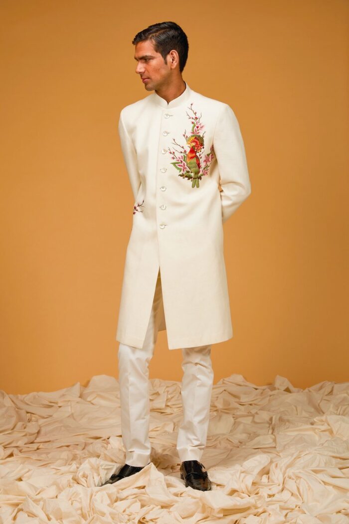 MEN'S BIRD RESHAM SHERWANI