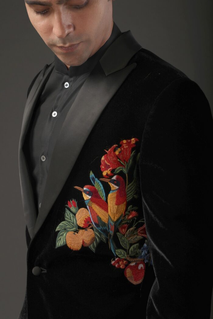 Black Silk Velvet Tuxedo - Image 3