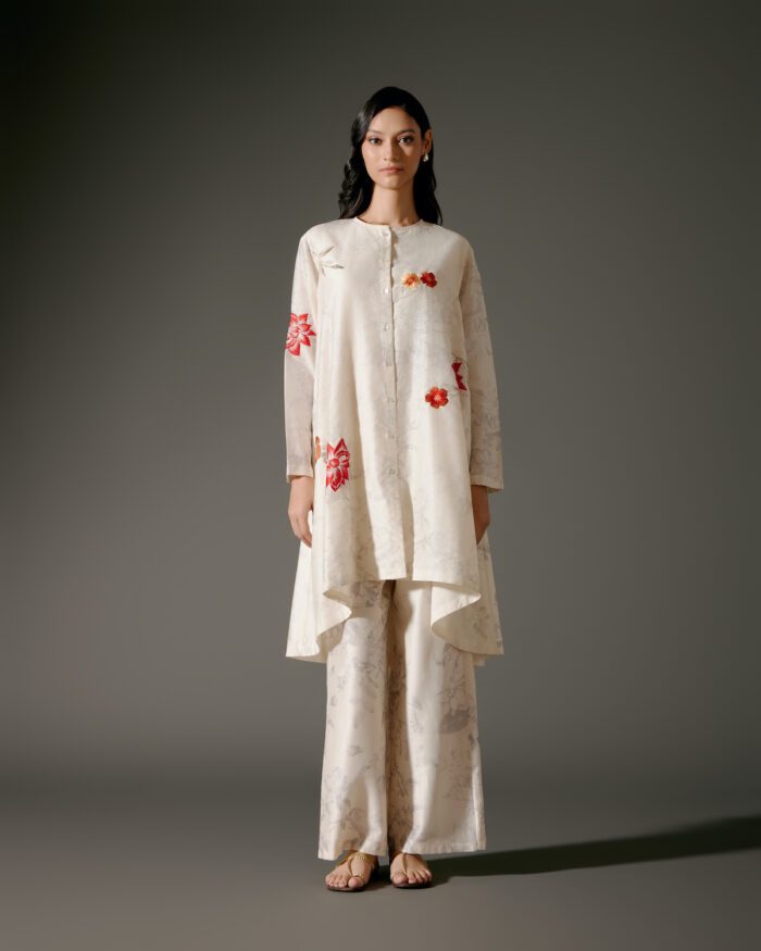 Flared A-Line Tunic Set in Chanderi Silk