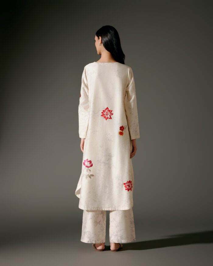 Flared A-Line Tunic Set in Chanderi Silk - Image 5