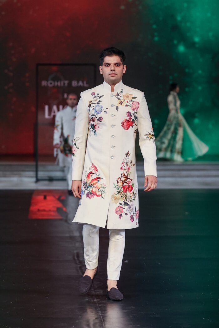 Printed Chanderi Silk Sherwani for Men