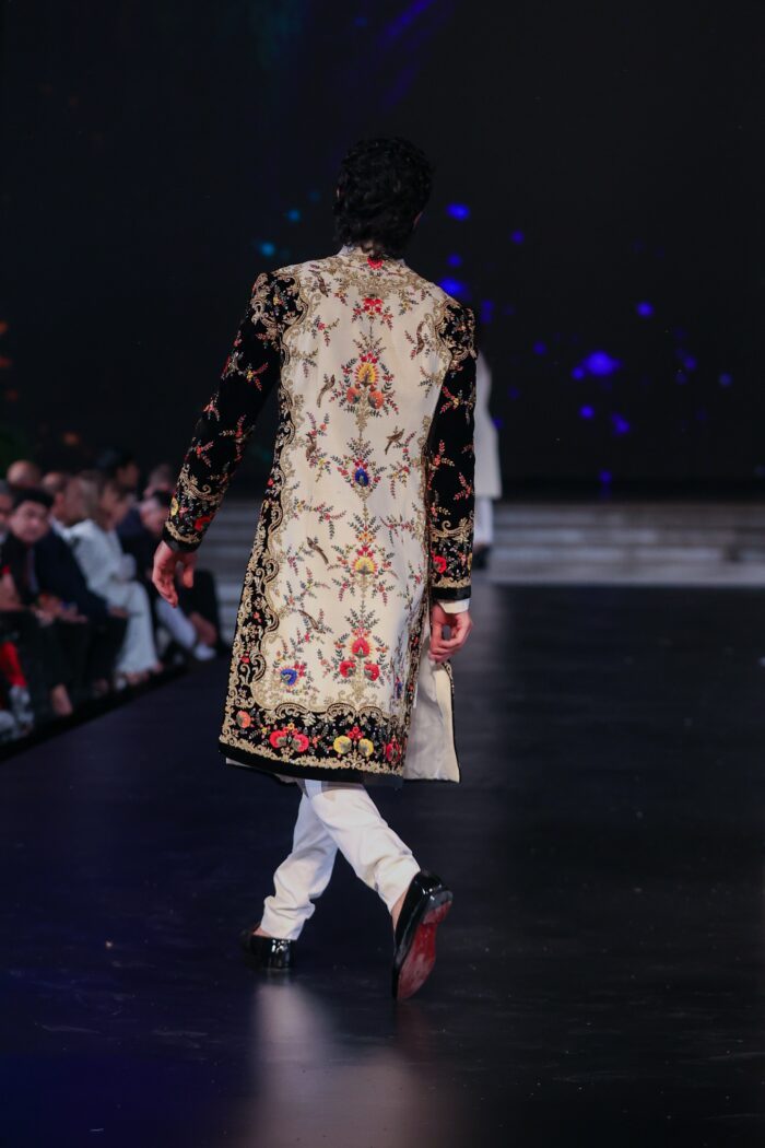 Matka Silk Dori Hand & Machine Embroidered Sherwani - Image 2